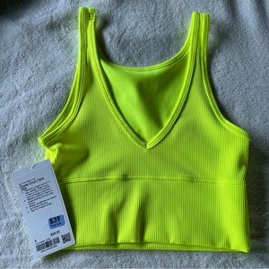 Lululemon power pivot tank 6 highlighter yellow